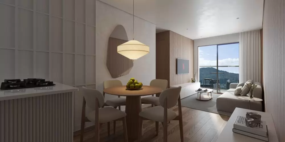 17. INO_TIM Living do apartamento tipo 1, com 1 suíte + 1 dorm., com vista real fotográfica - unid. 1404_EF (1)